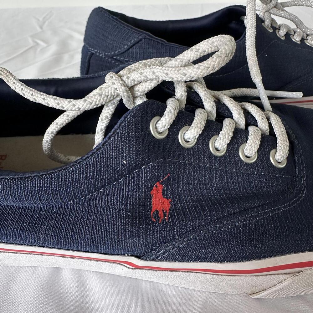 Polo Ralph Lauren Men's Navy Canvas Sneakers - 7.5 - Picture 3 of 7